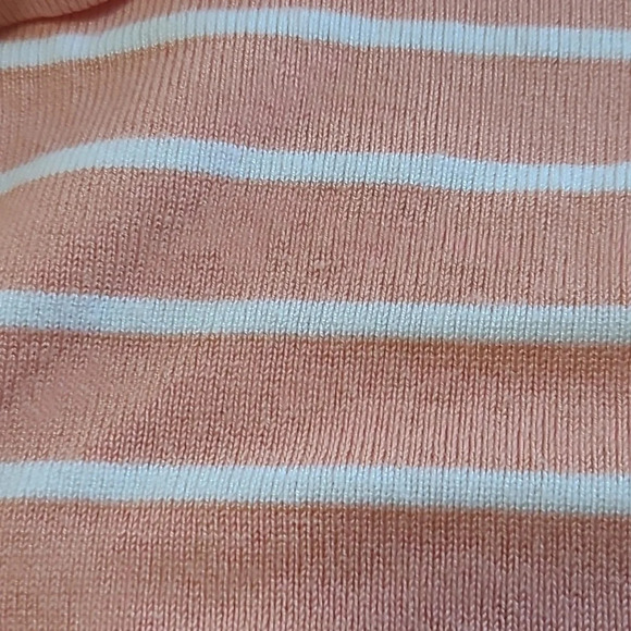 Shop Ruche Coral & White Waterfall Draped Open Front Cardigan - Size L - Picture 2 of 6